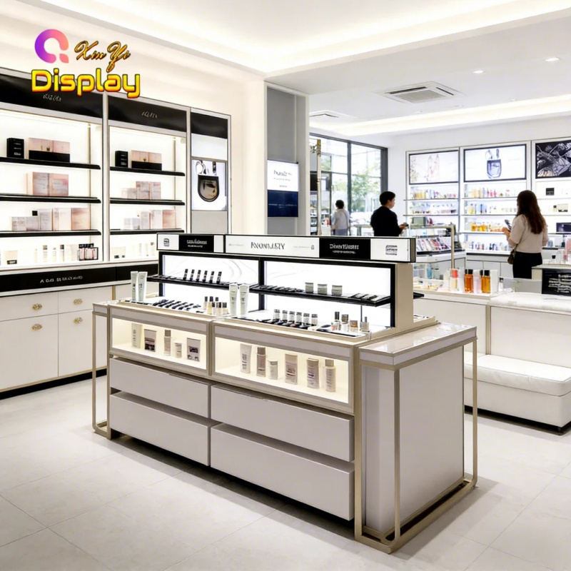 맞춤형 고급 스킨케어 매장 집기 세련된 LED 조명 스 - Luxury Skincare Display 리뷰 및 가격