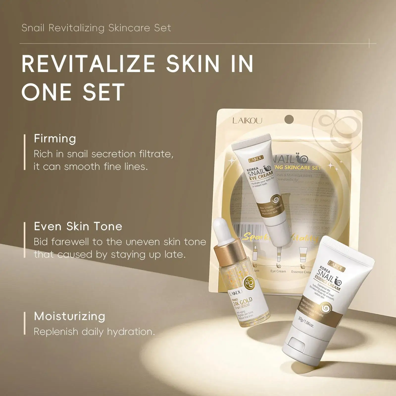 24K 골드 달팽이 리페어 세럼 아이 크림 에센스 세트 - Luxury Skincare Cream 리뷰 및 가격