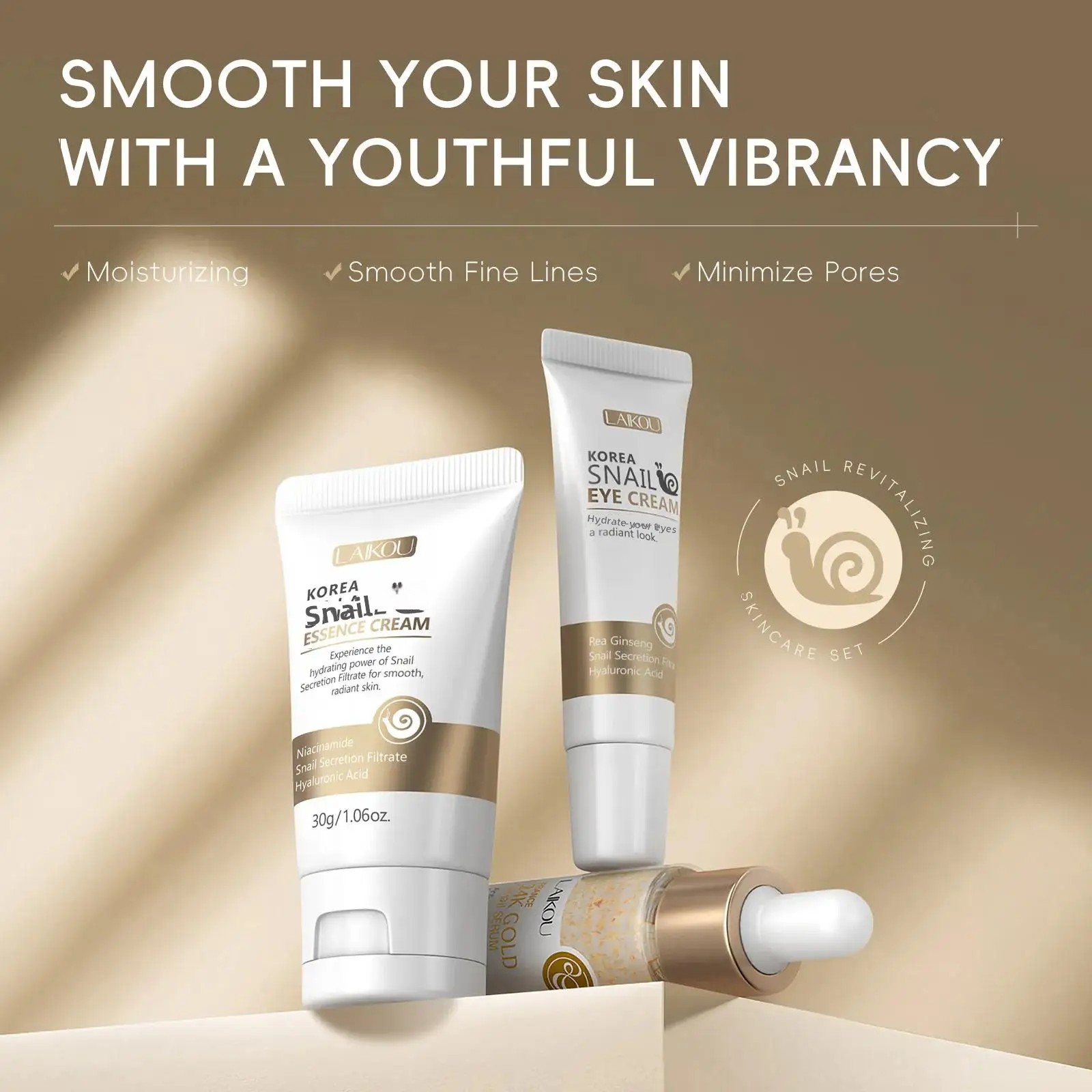 24K 골드 달팽이 리페어 세럼 아이 크림 에센스 세트 - Luxury Skincare Cream 리뷰 및 가격